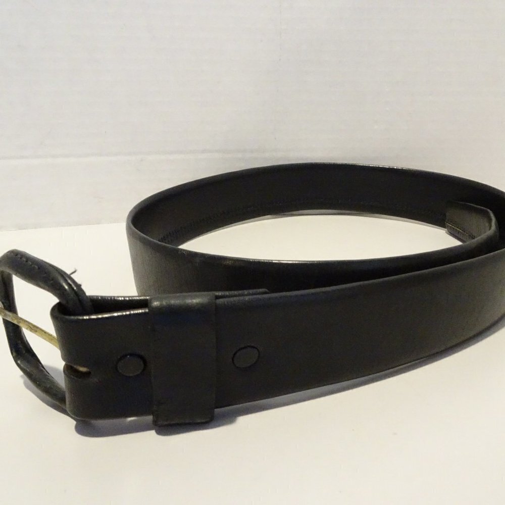 Bronzini Black Belt Cashmere Cowhide Size 34 Vintage